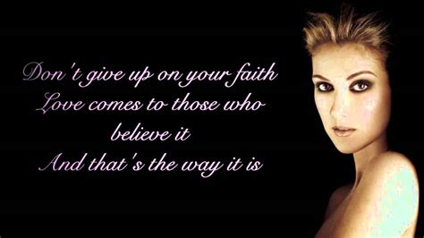 Céline Dion – That's the Way It Is Lyrics .